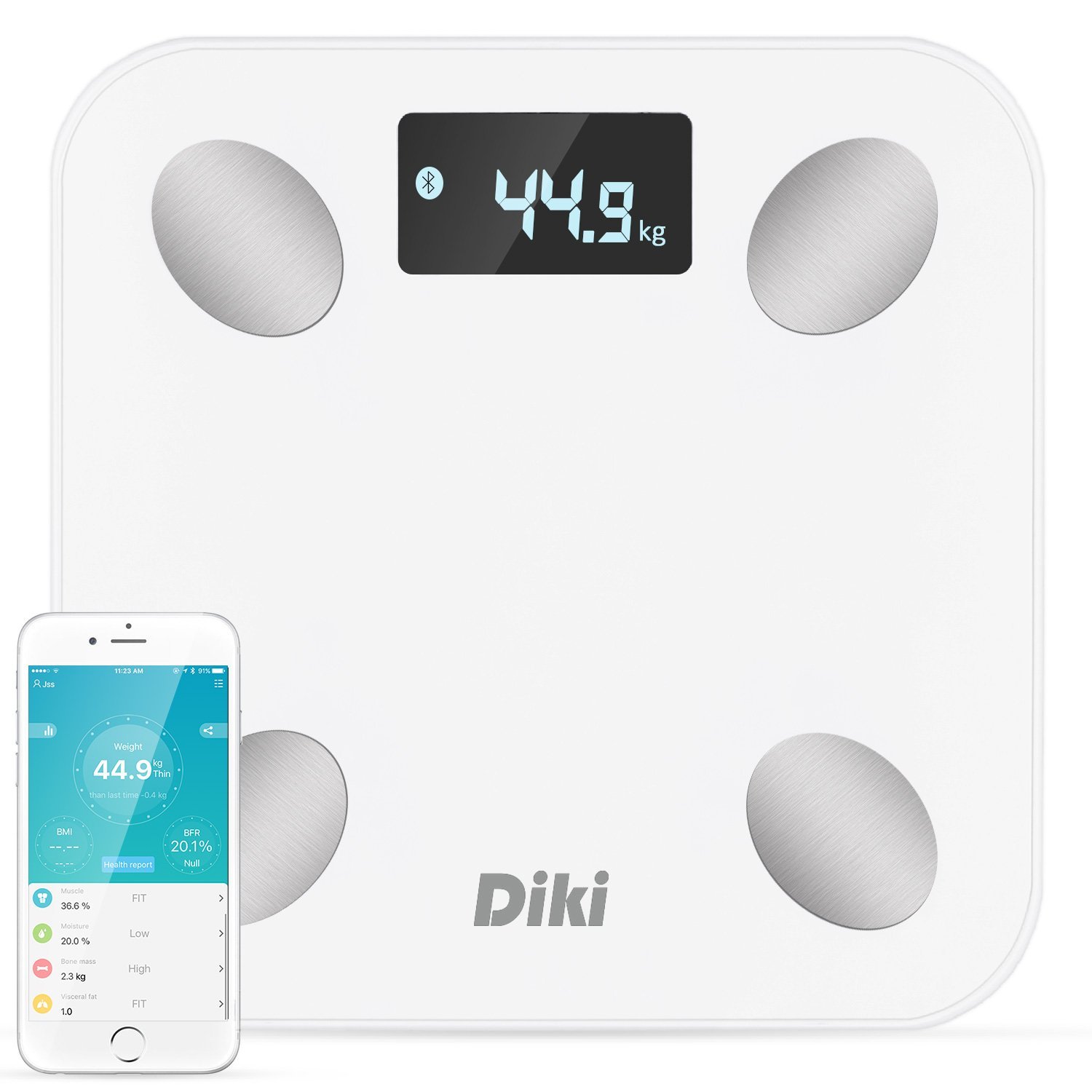 Bluetooth Body Fat Scale - Smart Digital Scale for Accurate Weight, Sy